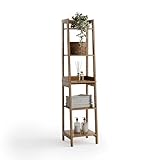 Zenna Home Bamboo Linen Tower with 5 Shelves...