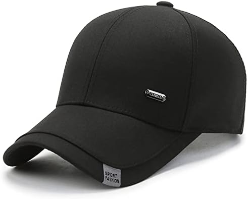 Mens Women Cotton Baseball Cap Adjustable Dad Hat Plain Black Trucker Hat Golf Low Profile Hat