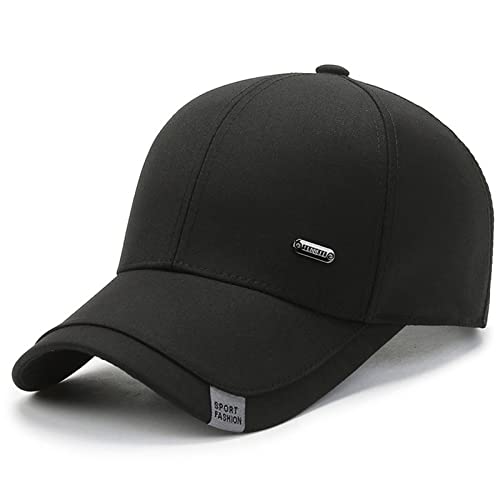 Mens Women Cotton Baseball Cap Adjustable Dad Hat Plain Black Trucker Hat Golf Low Profile Hat