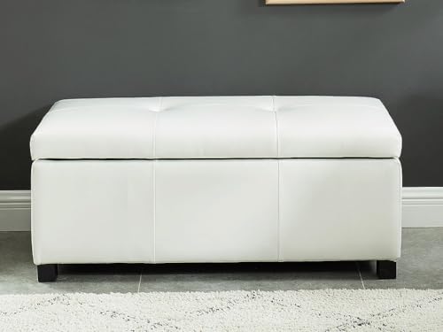 Banc coffre blanc en simili Filippo | Vente-unique - 7