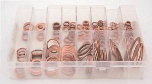 AB23 Assorted Box Copper Sealing Washers-Bsp Sizes 1/4 to 1" Qty 225