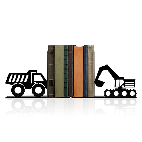 Construction Truck Decorative Bookends for Boys Room - Durable and