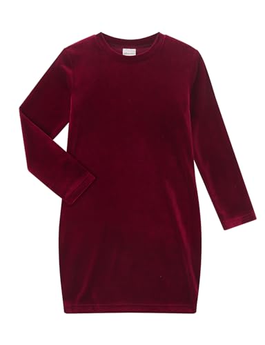 Noomelfish Girls Velvet Bodycon Dress Long Sleeve Fancy Party Pencil Dresses (5-12 Years)