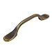 25 Pack - Cosmas 9533BAB Brushed Antique Brass Cabinet Hardware Footed Handle Pull - 3" Inch (76mm) Hole Centers