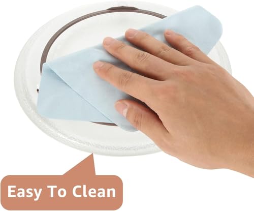 FWEEK Universal Mikrowellenteller Drehteller Mikrowelle, 31,5cm Mikrowelle Glasplatte Glasteller, Glasplatte Glasdrehteller mit 3 Fixierungen Enthalten Drehteller Ring und Unterstützung