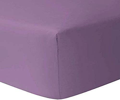 Clarence Linen 700 Thread Count Bedspread 100% Egyptian Cotton (1 Piece Fitted Sheet Only) 15 Inch Deep Pocket Sateen Weave Deep Pocket Premium Quality Bedding Set Lilac Twin XL