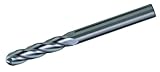 Bassett MSE-4B Series Solid Carbide General Purpose End Mill, TiCN Coated, 4 Flute, 30 Degrees Helix, Ball End, 0.5