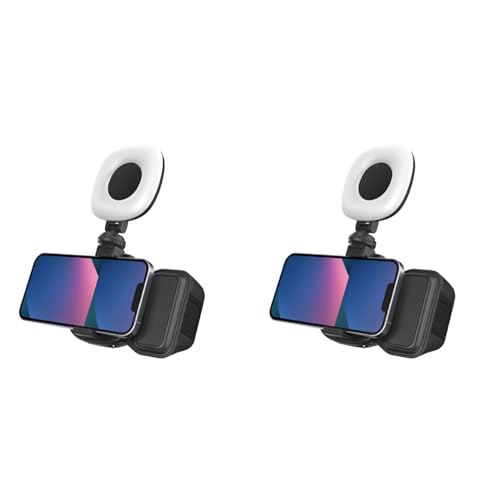 Lumière de remplissage pour téléphone portable avec poignée stabilisatrice de selfie noire