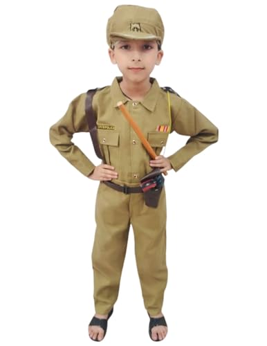 Image of BookMyCostume Kids 6-Pcs Forces & Community Helper Costume Collection - Army, Military, Navy, Police & Soldier Outfits - Fancy Dress for Patriotic Events, School Annual Day, Role-Play & Competitions