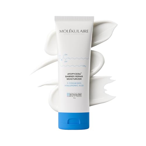 Image of Molekulaire Atopycera Barrier Repair Moisturizer | 5 Ceramides & Hyaluronic Acid | Fragrance-Free Face Moisturizer for long lasting hydration|Non-Sticky & Fast Absorbing | Daily Use For All Skin Types | 50g