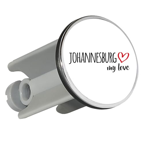 Huuraa Waschbeckenstöpsel Johannesburg My Love Geschenk 4cm für Waschbecken Abflussstopfen Johannesburg Geschenkidee