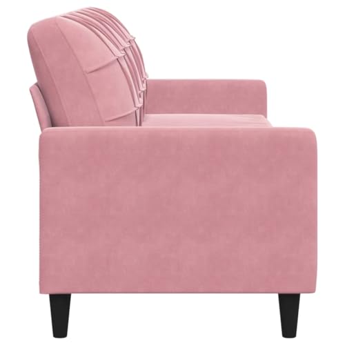 Sofá de 3 plazas de terciopelo de 210 cm rosa para salón moderno 6