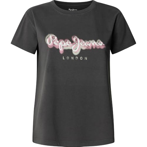 T-shirt Pepe Jeans Becky gris femme XS col rond top basique coton