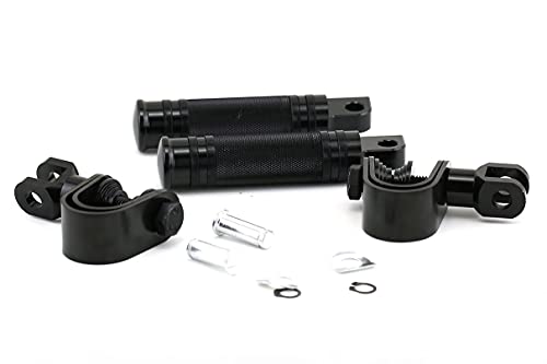 Nhpj 1-1.25"(25Mm-32Mm) Universal Motorcycle Foldable Highway Antivibrate Engine Guard Crash Bars Foot Pegs For Harley Electra Glide Road King Street Glide (Black) #TOP4