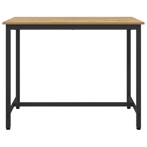 Table en chêne massif durable bureau réglable avec cadre en acier de qualité