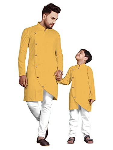 Image of Men's Cotton Blend Kurta Pyjama Set