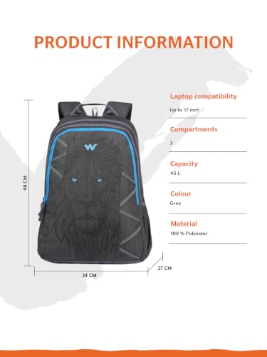 Image of Wildcraft Animal Kingdom-Tiger 3 Compartment Laptop Backpack 45L