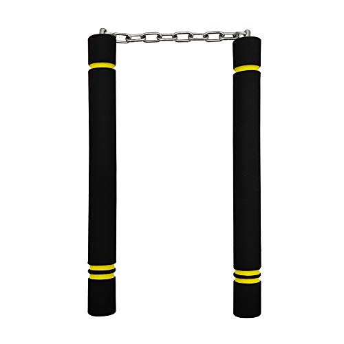 DAILYLIFE Foam Nunchakus, Foam Training Nunchucks for Beginner and Kids, Start Training Today to Become The Martial Artist You Always Want to Be, Classic Black and Yellow, 2 Pack