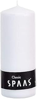 Spaas Unscented Pillar Candle 80/200 mm, 100 Hours, White