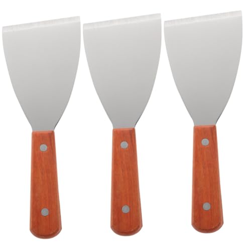 KICHOUSE Bbq Tools 3-piece Grill Spatula Set Angled Scraper Steak Shovel Easy to Clean Kitchen Supplies