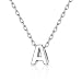 Produktbild Silvora S925 Silber Buchstaben Kette Anhänger Initiale A Namehalskette für Silberfarbe Name Halskette Damen/Mädchen 46cm+5cm Verlängerketten