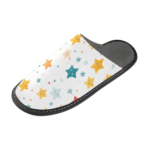 Star Cute Fuzzy Slippers Soft Home Bedroom Slippers for Women Men House Shoes
