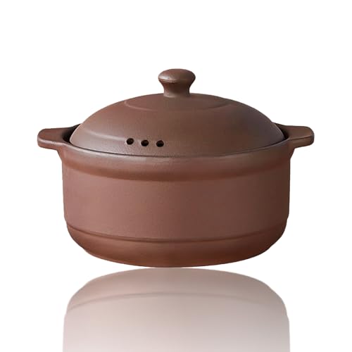 Cazuela de terracota natural con tapas, ollas de arcilla para cocinar, ollas de arroz de barro sin esmaltar