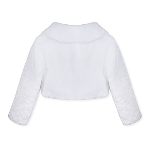 Kids Girls Faux Fur Dress Coat Bolero Shrug Cardigan Flower Girl Dress Wrap Cover Up Pageant Party Princess Cape2