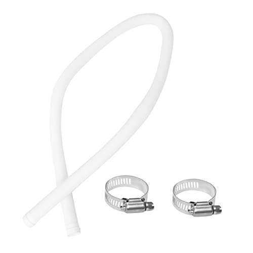 KONTONTY 1pc Pool Replacement Hose Filter Pump Hose Swimming Pool White Single Tube 2 Clips