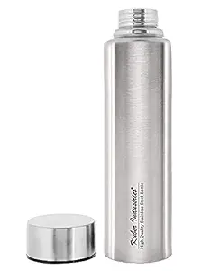 Kuber Industries Insulated Stainless Steel Water Bottle, Leakproof Lids, Great for Travel, Picnic & Camping, 1000 ML (Silver), Standard