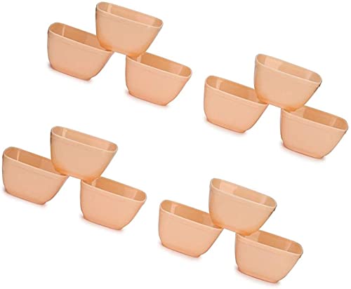 Image of Somil Multipurpose Bowl, Plastic, Pack of 12, Square, Beige, 100 Ml
