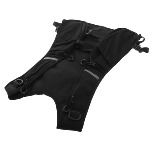 MUCKLILY Functional Style Work Vest Runner Vest for Women Outdoor Accessory Night Running Gear Cycling Chest Bag Reflective Visibility Running Gear Safety Jacket Polyester Black