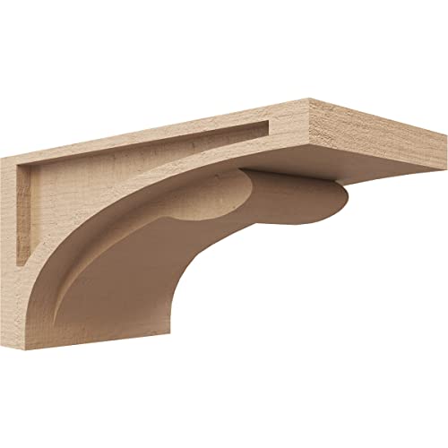 6"W x 12"D x 6"H Wide Viola Rough Cedar Woodgrain TimberThane Corbel, Primed Tan
