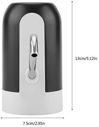 Electric Drinking Water Bottle Pump Portable LED Light Bottled Water Pump USB Rechargeable Dispenser for Home Office(Black)