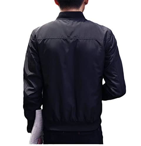 KEHAIOO Men's Bomber Jacket Spring Autumn Windbreaker Coats Casual Solid Thin Outerwear Clothing4