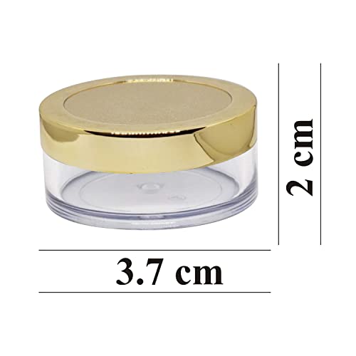 Image of Zenvista Empty Cosmetic Containers, Acrylic Jars, Small Containers For Cosmetics, Lip Balm Containers,Transparent Jar With Gold Cap-8 gm (Pack of 3)