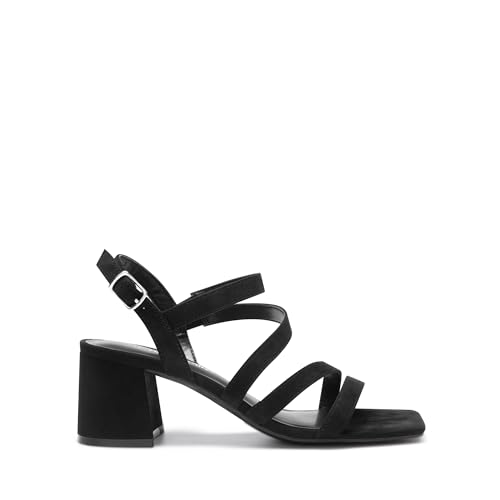 Dream Pairs Women'S Chunky Strappy Open Toe Heels Sandals,Size 8,Black-Suede,Sdhs2376W thumb #1