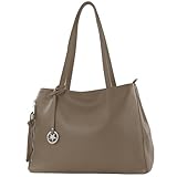 Grande borsa da donna con manici lunghi (non rimovibile) perfetta per l'uso a spalla per il tempo libero e l'uso in ufficio. La borsa è divisa in due grandi scomparti principali, ciascuno con una cerniera, uno scomparto principale ha una tasca laterale con cerniera, il secondo scomparto principale ha 2 tasche a bustina