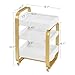 BarberPub Salon Storage Trolley with Shelves, Beauty SPA Rolling Cart with Lockable Wheels, 3-Tier Stylist Tool Organizer, Barber Mobile Station Equipment 2085 (Gold&White)