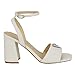 Guess Women's Gelyae Heeled Sandal, White 140, 8.5