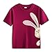 Spring and Autumn Fashionable New Short Sleeve Cute Print Comfortable Version of The Girls Printed T (Red, 12-13 Years)