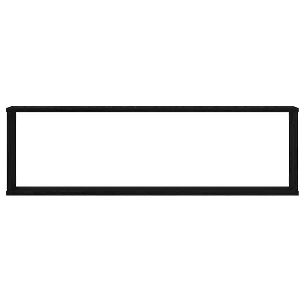 Homgoday Estantes cúbicos de Pared 2 uds Roble Negro 100x15x30 cm Estantería de Pared Colgante Flotante Almacenamiento Espacio Decoración Artículos Diarios en Familia