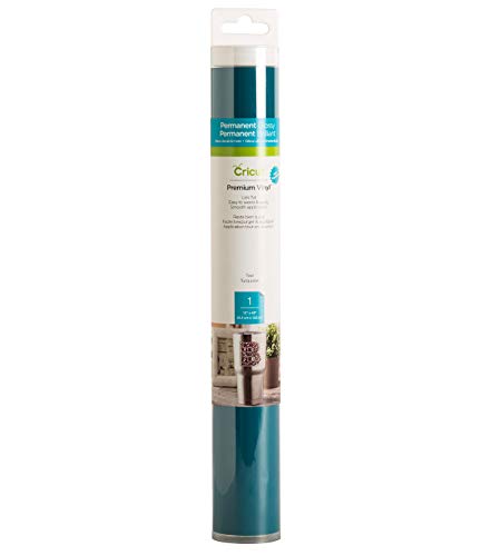 Image of Cricut Premium Permanent Vinyl (12 inch x 48 inch), Strong Adhesive Lasts for 3 Years, UV & Water-Resistant, Perfect for Indoor-Outdoor DIY Projects, Compatible with Cricut Machines, Teal