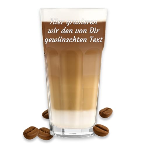 polar-effekt Bicchiere da latte macchiato da 480 ml con incisione – Bicchiere da caffè personalizzato con testo desiderato – regalo di compleanno e anniversario – lavabile in lavastoviglie