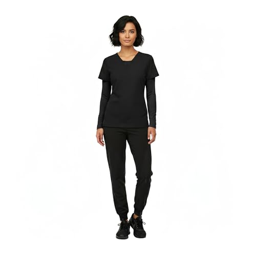 Image of Natural Uniforms Women's Long Sleeve Underscrub T-Shirt - Cotton Blend Scrub Base Layer for Nurses & Medical Professionals