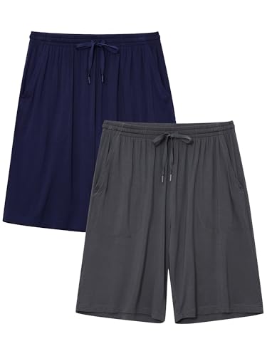 COLORFULLEAF Men's Pajama Shorts Soft Lightweight Sleep Shorts Comfy Lounge Pants with Pockets 2 or 3 Pack
