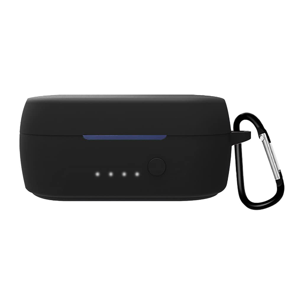 Case for Skullcandy Sesh Evo True Wireless in-Ear Earbuds, Ultra Thin Light-weighted Soft Silicone Case with Keychain Durable Shockproof Protective Case for Sesh Evo True Wireless Earphone (Black)