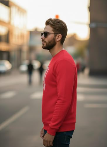 Image of Men Regular Fit Fleece ||Maroon||Round Neck Printed||Sweatshirt-JM3763