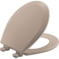Bemis 500EC 068 Molded Wood Round Toilet Seat with Easy Clean and Change Hinge, 1 Pack, Fawn Beige