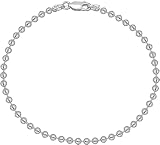 Savlano 925 Sterling Silver Solid Italian Figaro, Rope, Herringbone, Snake, Bead Chain Anklet For Wo